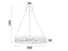 LED design függesztett lámpa 45W, 2500 lm, 3000K-6000K, IP20, 600x1250 mm - N1001