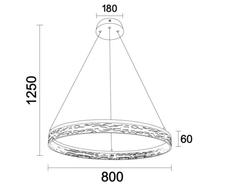 LED design függesztett lámpa 60W, 3300 lm, 3000K-6000K, IP20, 800x1250 mm - N1004