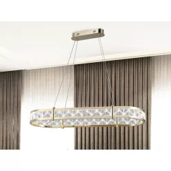   Kristály függesztett lámpa 50W 2800lm 3000-6000K IP20 arany 875x1250 mm - N2003