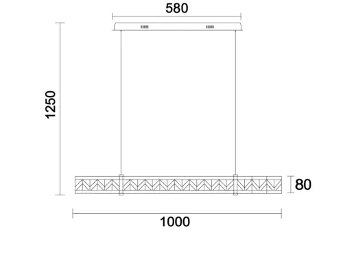 Kristály függesztett lámpa 20W 1100lm 3000-6000K IP20 arany 1000x1250 mm - N2004