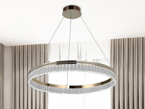 Kristály függesztett lámpa 40W 2200lm 3000-6000K IP20 arany 600x1250 mm - N2101