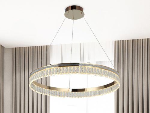 Kristály függesztett lámpa 40W 2200lm 3000-6000K IP20 arany 600x1250 mm - N2101