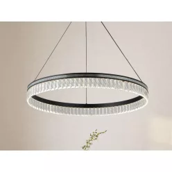   Kristály függesztett lámpa 55W 3100lm 3000-6000K IP20 matt fekete 800x1250 mm - N2102