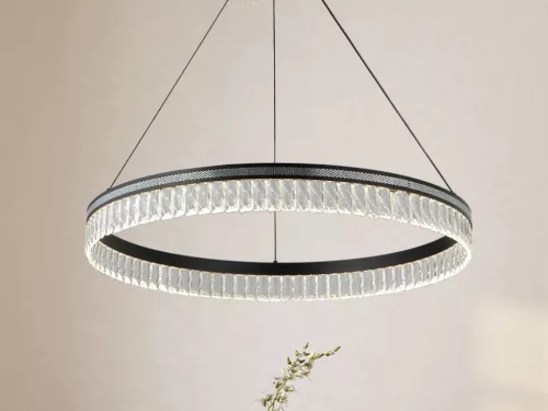 Kristály függesztett lámpa 55W 3100lm 3000-6000K IP20 matt fekete 800x1250 mm - N2102