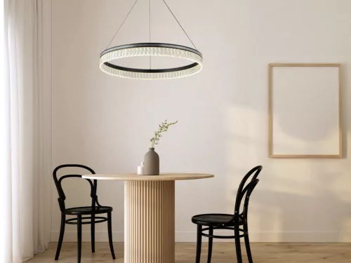 Kristály függesztett lámpa 55W 3100lm 3000-6000K IP20 matt fekete 800x1250 mm - N2102