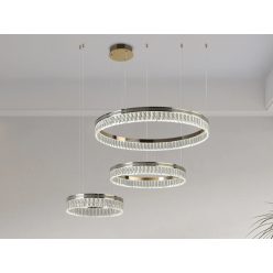   Kristály függesztett lámpa 120W 6600lm 3000-6000K IP20 arany 800+600+400 mm - N2104