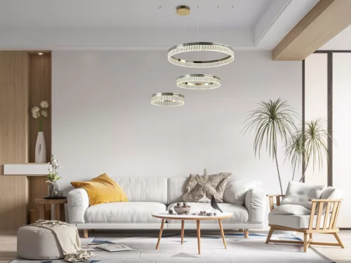 Kristály függesztett lámpa 120W 6600lm 3000-6000K IP20 arany 800+600+400 mm - N2104