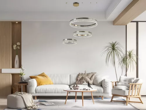 Kristály függesztett lámpa 120W 6600lm 3000-6000K IP20 arany 800+600+400 mm - N2104