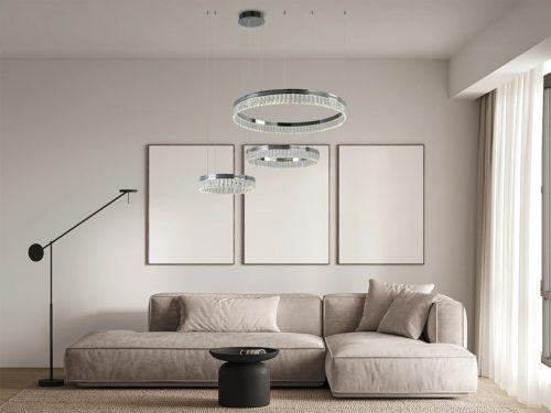 Kristály függesztett lámpa 120W 6600lm 3000-6000K IP20 800+600+400 mm - N2106