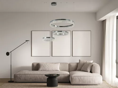 Kristály függesztett lámpa 120W 6600lm 3000-6000K IP20 800+600+400 mm - N2106