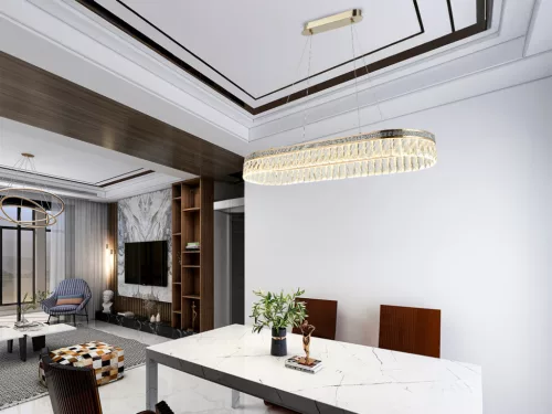 Kristály függesztett csillár THALIA, 50W, 2800 lm, 3000K-6000K, arany, 800x1250 mm - N2107