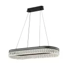 Kristály függesztett csillár THALIA, 50W, 2800 lm, 3000K-6000K, matt fekete, 800x1250 mm - N2108