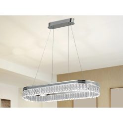   Kristály függesztett csillár THALIA, 50W, 2800 lm, 3000K-6000K, króm, 800x1250 mm - N2109