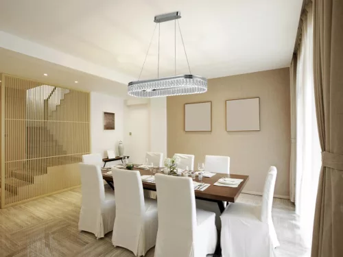 Kristály függesztett csillár THALIA, 50W, 2800 lm, 3000K-6000K, króm, 800x1250 mm - N2109