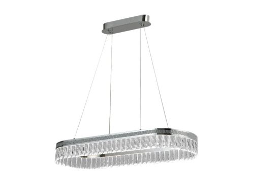 Kristály függesztett csillár THALIA, 50W, 2800 lm, 3000K-6000K, króm, 800x1250 mm - N2109