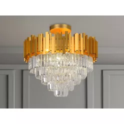 Kristály mennyezeti csillár 360W, 600x540mm, IP20 - N2201