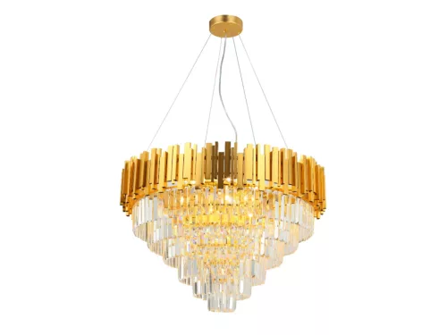 Kristály függesztett csillár E14 foglalattal, 11x40W, 800x1600 mm, IP20, arany - N2203