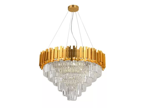 Kristály függesztett csillár E14 foglalattal, 11x40W, 800x1600 mm, IP20, arany - N2203