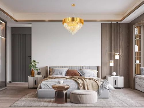 Kristály függesztett csillár E14 foglalattal, 11x40W, 800x1600 mm, IP20, arany - N2203