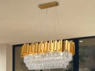 Kristály függesztett csillár E14 foglalattal, 10x40W, 800x1500 mm, IP20, arany - N2204