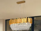 Kristály függesztett csillár E14 foglalattal, 10x40W, 800x1500 mm, IP20, arany - N2204
