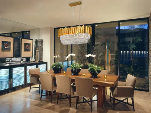 Kristály függesztett csillár E14 foglalattal, 10x40W, 800x1500 mm, IP20, arany - N2204