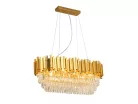 Kristály függesztett csillár E14 foglalattal, 10x40W, 800x1500 mm, IP20, arany - N2204
