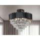 Kristály mennyezeti csillár E14 foglalattal, 9x40W, 600x540 mm, IP20, fekete - N2301