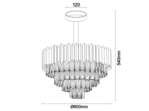 Kristály mennyezeti csillár E14 foglalattal, 9x40W, 600x540 mm, IP20, fekete - N2301