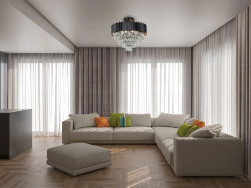 Kristály mennyezeti csillár E14 foglalattal, 9x40W, 600x540 mm, IP20, fekete - N2301