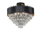 Kristály mennyezeti csillár E14 foglalattal, 9x40W, 600x540 mm, IP20, fekete - N2301