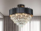 Kristály mennyezeti csillár E14 foglalattal, 9x40W, 600x540 mm, IP20, fekete - N2301