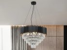 Kristály függesztett csillár E14 foglalattal, 9x40W, 600x1600 mm, IP20, fekete - N2302