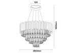 Kristály függesztett csillár E14 foglalattal, 9x40W, 600x1600 mm, IP20, fekete - N2302