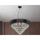 Kristály függesztett csillár E14 foglalattal, 11x40W, 800x1600 mm, IP20, fekete - N2303