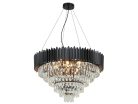Kristály függesztett csillár E14 foglalattal, 11x40W, 800x1600 mm, IP20, fekete - N2303