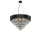 Kristály függesztett csillár E14 foglalattal, 11x40W, 800x1600 mm, IP20, fekete - N2303