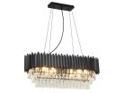 Kristály függesztett csillár E14 foglalattal, 10x40W, 800x1500 mm, IP20, fekete - N2304