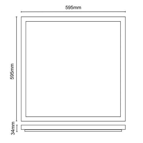 LED panel 32W, 595x595 mm, 4000K semleges fehér, IP20, opál búra, alacsony UGR19 - PL5523U