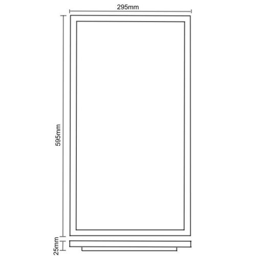 LED panel 25W, 295x595 mm, 4000K semleges fehér, IP20, opál búra - PL6221
