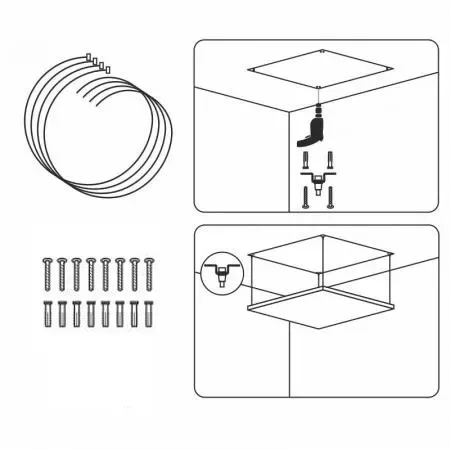 Mennyezeti függeszték LED panelekhez állítható 1000mm - SN100