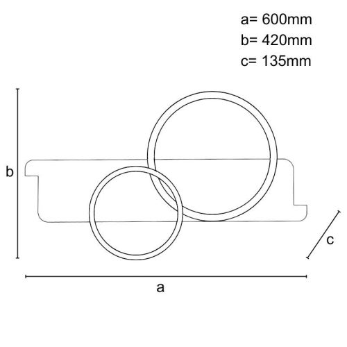 LED dizájn mennyezeti lámpa 70W, 5600 lm, 3000K-6500K színhőmérséklet, dimmelhető, IP20 - TA1300/BW