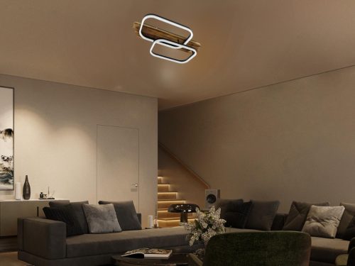 LED dizájn mennyezeti lámpa 95W, 7600lm, 3000-6500K CCT, dimmelhető, RF távirányítóval, IP20 - TA130