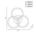 LED dizájn mennyezeti lámpa 70W, 499x220 mm, 3000K-6500K, IP20 - TA1304/B
