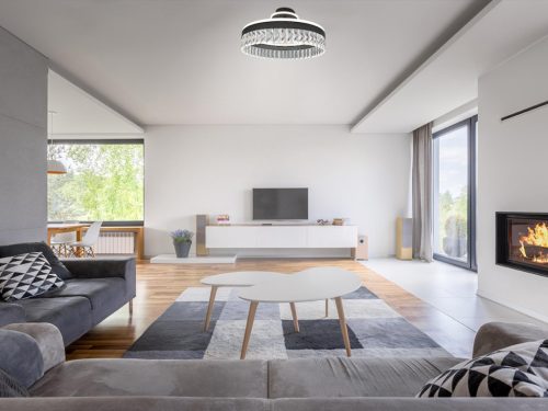 LED dizájn mennyezeti lámpa 85W, 6800lm, 3000-6500K CCT, dimmelhető, RF távirányítóval, IP20 - TA130