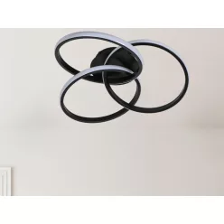   LED mennyezeti lámpa 70W, 3000-6500K, 3000 lm dimmelhető, IP20, fém-szilikon kör - TA1328/B