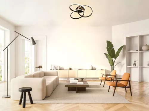 LED mennyezeti lámpa 70W, 3000-6500K, 3000 lm dimmelhető, IP20, fém-szilikon kör - TA1328/B