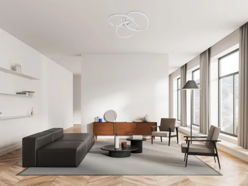 LED mennyezeti lámpa 70W, 5000 lm, 3000K–6500K, dimmelhető, IP20, fém-szilikon kör - TA1328/W