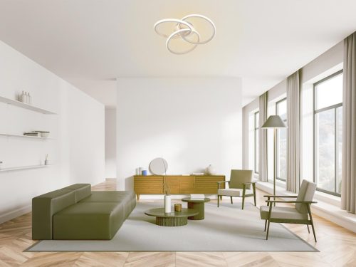 LED mennyezeti lámpa 70W, 5000 lm, 3000K–6500K, dimmelhető, IP20, fém-szilikon kör - TA1328/W