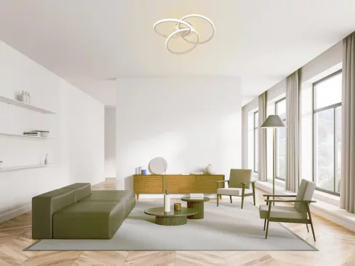 LED mennyezeti lámpa 70W, 5000 lm, 3000K–6500K, dimmelhető, IP20, fém-szilikon kör - TA1328/W